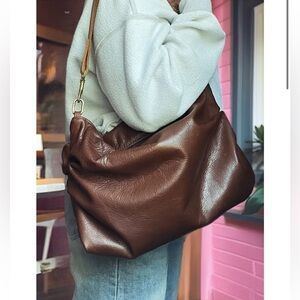 Stefka The Giant Puff limited batch Elegant Chocolate Brown leather Shoulder Bag